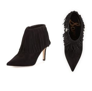 Sam Edelman Shoes - ☻Sam Edelman Fringe Black Pointy Booties Sam Edelman Shoes - ☻Sam Edelman Fringe Black Pointy Booties